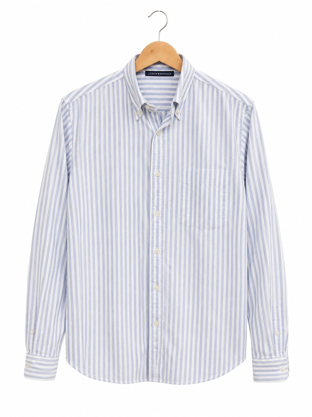 Brandy Melville Blue White Stripe Cotton Button Down Collared Shirt Medium